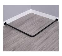 L Shaped Corner Clothing Rack with Shower Curtain Rod - Black 80x100 cm - Perfect for Dressing Rooms Retail Displays and Home Closets - Stylish & Space Saving Design