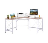 L-Shaped Corner Desk Computer Desk Table For Home Office Workstation w/Steel Frame Oak