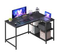 VASAGLE L Shaped Corner Desk Computer Gaming Desk with Storage Reversible Height