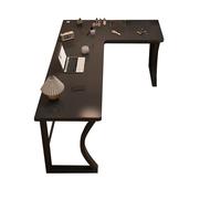 L-Shaped Corner Desk, Reversible Computer Desk for Home Office, 200kg Load Capacity, Threading Hole Design, Ideal for Living Room & Bedroom (Black, 47"x31.5")