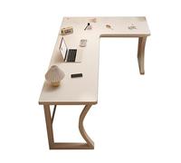 L-Shaped Corner Desk, Reversible Computer Workstation, 200kg Load Capacity, Threading Hole Design, Ideal for Bedroom & Living Room, White Finish, 47x39in