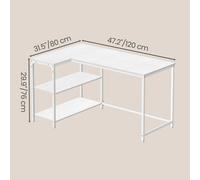 VASAGLE L Shaped Corner Desk, Computer Gaming Desk with Storage, Reversible H...