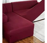 L-Shaped Corner Sectional Sofa Covers Set - Soft Stretch Polyester Slipcovers for Blue Beige Grey Sofas - Protects Furniture from Cats & Pets - Fits Right/Left Chaise U-Shaped Living Room