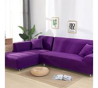L-Shaped Corner Sofa Cover Modern Elastic Stretch Slipcover for Chaise Longue Universal Fit Couch Protector for Living Room Furniture (Purple Part B-B 145-190cm)