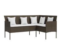 L-shaped Couch Sofa with Cushions Poly Rattan Garden Sofa Multi Colours vidaXL