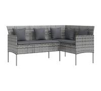 L-shaped Couch Sofa with Cushions Poly Rattan Garden Sofa Multi Colours vidaXL