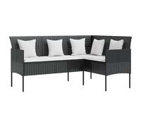(grey) vidaXL L-shaped Couch Sofa with Cushions Poly Rattan Garden Sofa Multi Colours