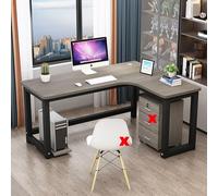 L Shaped Desk, Computer Desk Home Office Corner Desk Study Writing Table, Modern Simple Workstation Business Furniture(E,120x120x75cm/47x47x29.5in)