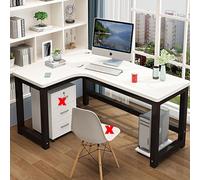 L Shaped Desk, Computer Desk Home Office Corner Desk Study Writing Table, Modern Simple Workstation Business Furniture(P,120x100x75cm/47x39x29.5in)