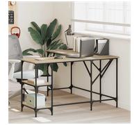 L-shaped desk sonoma oak 139x139x75cm engineered wood industrial office worktop