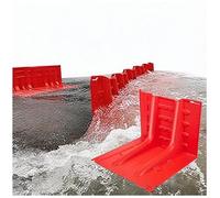 L-Shaped Flood Barriers， Reusable L-Shaped ABS Flood Barrier Red 10-100 Pcs(50-pcs)