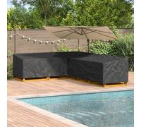L-Shaped Furniture Cover Black 355x275x80cm 210D Oxford Waterproof UVproof Plus