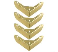 L Shaped Furniture Legs, Carbon Steel Sofa FEETs, Bedside Table Supports, Cabinet Replacement Legs, Heavy Duty METALs Risers, Modern Gold Black Silver, (Gold)