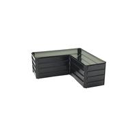 L-Shaped Galvanized Steel Raised Garden Bed - Charcoal Black Outdoor Planter Box for Patio & Yard - Deep-Root Design with Weed Barrier The hot sale Charcoal One Size