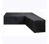 L Shaped Garden Furniture Covers Waterproof Dustproof, Garden Furniture Cover Outdoor Rattan Corner Sofa Couch Cover Black (300x300x98cm)