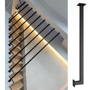 L Shaped Garden Railings Staircase Handrails Wrought Iron Balusters for Villas & Home Lofts 110cm Stair Step Transition from Floor to Ceiling