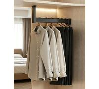 L-Shaped Garment Rack for Small Spaces, Adjustable Aluminum Wardrobe Rail for Bedroom Closet, Ceiling to Wall Clothes Organizer, Ideal for Corner Storage Solutions