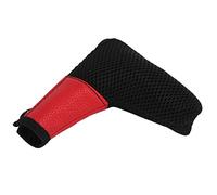 L Shaped Golf Head Cover, Mesh and Leather Putter Protector with Zipper Closure, Waterproof and Durable - Lightweight Design, Secure Fit, Ideal for Golfers (Red)