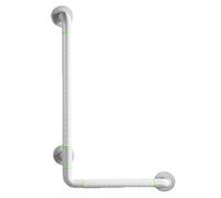 L-Shaped Grab Bar for Bathroom Safety - Glow-in-Dark Handle, 360° Rotating Base, 600lb Weight Capacity, Anti-Slip Grip, 35mm Diameter (Yellow/White, 38/48/58/68cm)