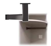 L Shaped Height Adjustable Closet Rod, Aluminum Alloy Clothes Hanging Bar, Space Saving Black Wardrobe Organizer Tube with Anti-Slip Strip(38in(96.5cm))