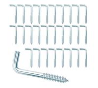L Shaped Hooks, 100 Pcs Heavy Duty Metal Screw Hooks for Hanging Cup Mug Picture Dresser, Screw-in 18 x 40 mm