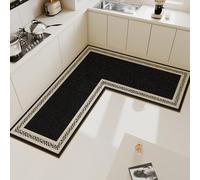 L-Shaped Kitchen Floor Mat Non-Slip Waterproof PVC Carpet Oil-Proof Minimalist Lines Rug Home Decoration(SA5888-QT,Custom Inquiry)