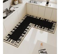L-Shaped Kitchen Floor Mat Non-Slip Waterproof PVC Carpet Oil-Proof Minimalist Lines Rug Home Decoration(SA5890-QT,Custom Inquiry)