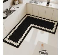 L-Shaped Kitchen Floor Mat Non-Slip Waterproof PVC Carpet Oil-Proof Minimalist Lines Rug Home Decoration(SA5891-QT,Custom Inquiry)
