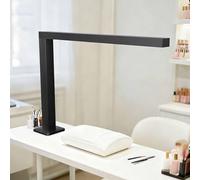 L-Shaped LED Nail Lamp, 48W Manicure Light, LargeNail Lamp for Desk, Stepless Brightness 3000K-6000K, Suitable for Salon Beauty and Craft Enthusiasts(Black)