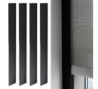 L Shaped Light Blocking Strips for Roller Shade, 2/4 Pieces Side Channels for The Shades, 52'' 57'' 70'' Customizable Curtain Gap Light Blocker for Sleepy Time(4pieces Black,51inch)
