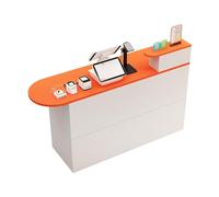 L-Shaped Lockable Reception Desk - Modern Wooden Office Counter with Secure Drawers Ideal for Retail & Business Use Stylish Reception Furniture for Professional Spaces