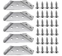 L Shaped Metal Brackets 1/5/10/20pcs Thickened Stainless Steel Angle Code 90 Degrees Right Angle Fixed Corner Bracket Furniture Connectors(Color5PCS)