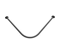 L-Shaped Metal Curtain Rod for Dressing Rooms - Black Shower Curtain Rod, Privacy Divider, Wall-Mounted Corner Space Separator for Bedrooms & Changing Rooms, 80cm