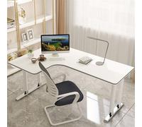 L-Shaped Modern Computer Desk, Corner PC Table for Home Office, Stylish Student Study Writing Workstation, Compact Desktop Table (Black Right, 140x100x75cm)