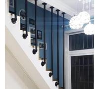 L-Shaped Modern Metal Stair Railing - Wrought Iron Safety Balustrade for Indoor & Outdoor Stairs, Durable and Stylish il for Secure Home Décor