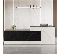 L-Shaped Modern Reception Desk Simple Counter for Supermarkets Mini Markets Beauty Salons and Offices - 280 cm Length Stylish and Functional Design