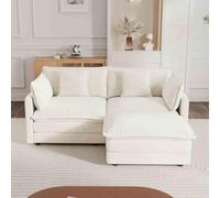 L-Shaped Modular Sectional Sofa, 365 cm Deep Seat Couch with Ottoman, 6-8 Seater Corner Sofa, No Assembly Required, Chenille Fabric, Perfect for Living Room