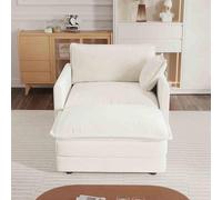 L-Shaped Modular Sectional Sofa, 365 cm Deep Seat Couch with Ottoman, 6-8 Seater Corner Sofa, No Assembly Required, Chenille Fabric, Perfect for Living Room