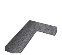 L-Shaped Non-Slip Kitchen & Bathroom Mat - Soft Flannel Corner Rug, Absorbent Floor Mat (Light Gray, 150 x 80 x 45 cm) - Perfect for Home Décor & Safety