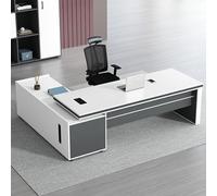 L-Shaped Office Desk with Locking Drawers, Wood Executive Writing Table, Cable Management, Side Storage, Modern Design, 79" L x 63" W x 30" H, Ideal for Home Office