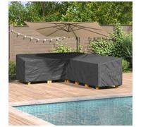 L-shaped outdoor sofa cover Black 286x222x80cm 210D Oxford waterproof with snaps