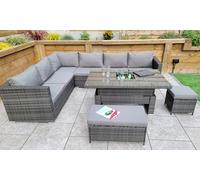 L-Shaped Rattan-Effect Corner Sofa Set