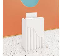 L Shaped Reception Desk Counter Table Wooden Cashier Front Desk for Supermarkets Convenience Stores & Hotels White 23.62"x15.74"x37.79"