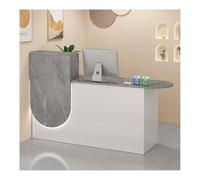 L Shaped Reception Desk with Drawer Space Saving Checkout Counter for Office Easy to Install Compact Design Stylish Customer Service Fur