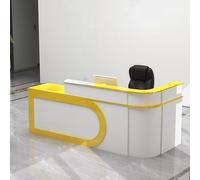 L-Shaped Reception Desk with Lockable Drawers Keyboard Tray & Storage Cabinet for Office Reception Cashier Customer Service (B Left 220x60x100CM)