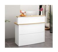 L-Shaped Reception Desk with Storage Shelves, Modern Checkout Counter Table for Small Office, Salon & Reception Area, Stylish Welcome Desk (L120*W45CM / L47.2*W17.7in)
