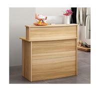 L-Shaped Reception Desk with Storage Shelves - Modern Welcome Checkout Counter for Small Office, Salon, and Retail - Compact Reception Table (120x45cm / 47.2x17.7in)