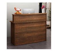 L-Shaped Reception Desk with Storage Shelves - Modern Welcome Checkout Counter Table for Small Office, Salon, and Retail (D 120cm * W 45cm / 47.2in * 17.7in)