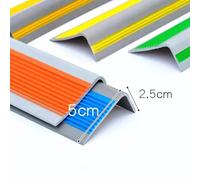 L-Shaped Right Angle Non-Slip Stair Edge Protector Strip, PVC Anti-Slip Tread for Stairs with Peel-and-Stick Backing, 5 x 2.5 x 100 cm Black/Orange