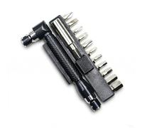 L Shaped Screwdriver Handle With 6.35mm Hex Interface For Quick Bit Changes In Tight Spaces Dual End Driver Bar With Bits(13pcs)